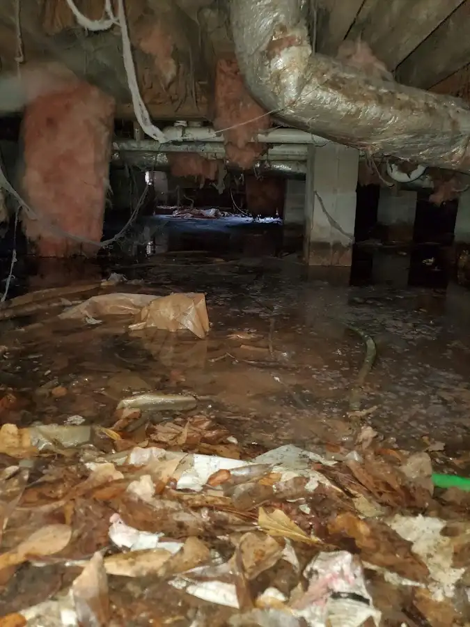 Crawl space flood assessment for Commercial Water Damage Restoration in South San Jose Hills
