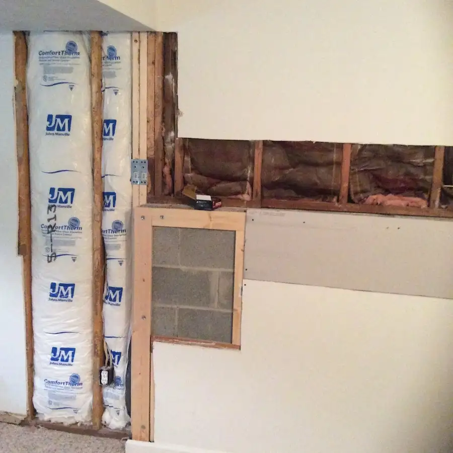 Wall insulation replacement during Contents Cleaning & Restoration in South San Jose Hills